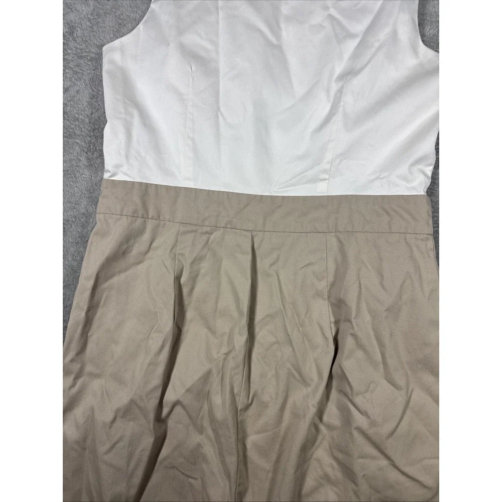 Banana Republic Two Tone Ivory/Cream Knee‎ Length Dress Size 6